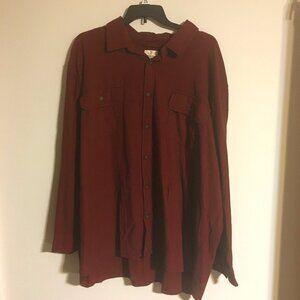 Natural Weave Mens Long Sleeve Shirt Size 4XL Maroon NWT